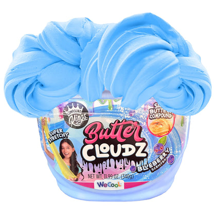 Compound Kings Fluffy Butter Cloudz Scented Large Slime Bucket for Kids – Soft, Squishy, Non-Toxic Sensory Toy | Bright Blueberry Slime Gift