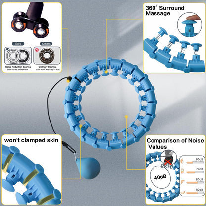 Dumoyi 2025 New Upgraded Smart Weighted Hoop for Adults Weight Loss,Infinity Fitness Hoop Plus Size for Women Smart Exercise Equipment