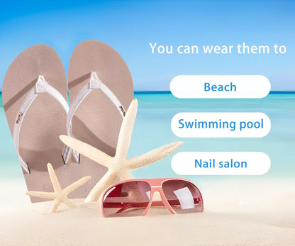 KuaiLu Womens Arch Support Flip Flops Comfortable Yoga Mat Slip on Leather Walking Thong Cushion Sandals Summer Beach Orthotic Slides Travel Essentials Indoor Outdoor Slippers Shoes Beige Size 5