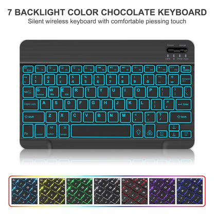 KVAGO for iPad 11th 10th Generation Case with Keyboard, 7 Color Backlit Wireless Detachable Keyboard, Folio Keyboard Cover with Pencil Holder for iPad 11 inch A16 2025 10th Gen 10.9 Inch 2022 (Black)