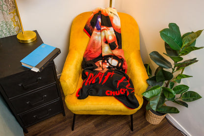 Silver Buffalo Chucky Wanna Play 45" x 60" Fleece Throw, Soft and Cozy Blanket, 180 GSM