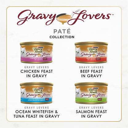 Fancy Feast Purina Gravy Lovers Variety Pack Feast Pate in Wet Cat Food Gravy - (Pack of 1) 4.5 lb. Boxes