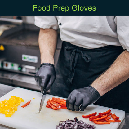 FifthPulse Black Vinyl Disposable Gloves Medium 50 Pack - Latex Free, Powder Free Medical Exam Gloves - Surgical, Home, Cleaning, and Food Gloves - 3 Mil Thickness