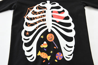 Kids Pajamas for Boys Skeleton Glow-in-The-Dark Cotton Sleepwear Toddler Pumpkin Clothes Halloween Outfit Size 10