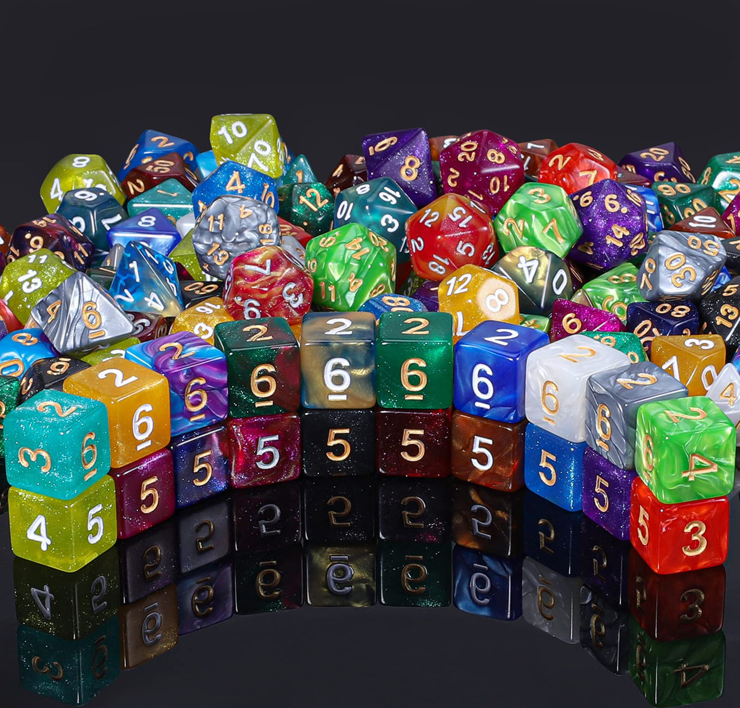 DND Dice Set - 20X7(140pcs) Polyhedral Dice for Dungeons and Dragons D&D RPG MTG Table Games with 1 Large Flannel Bag