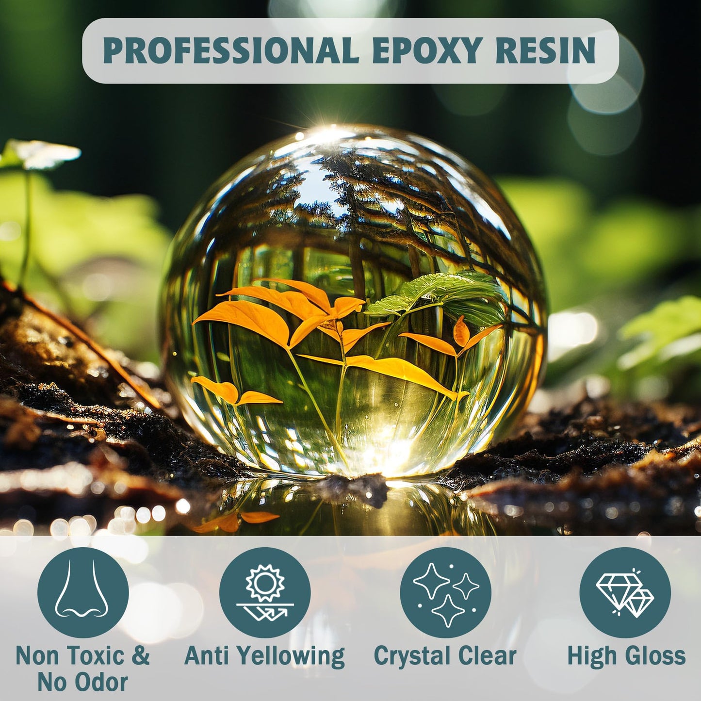 IGaiety Epoxy Resin 32 OZ, Epoxy Resin Kit, Crystal Clear Resin Not Yellowing Epoxy Kit Self-Leveling & Bubble-Free for Beginner Coating Casting DIY Jewelry Making Art Crafts (16 OZ+16 OZ)