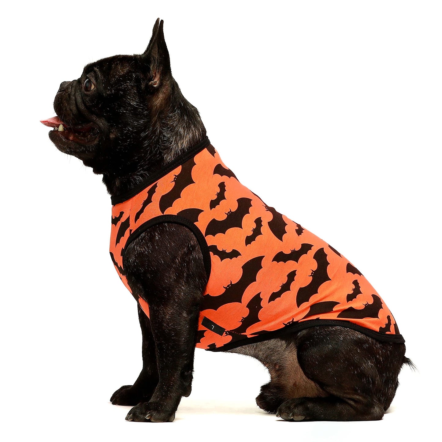 Fitwarm 100% Cotton Halloween Dog Clothes Scary Bat Dog Costumes Doggie Shirts Puppy Shirt Pet Vest Tank Top Cat Tee Orange X-Small