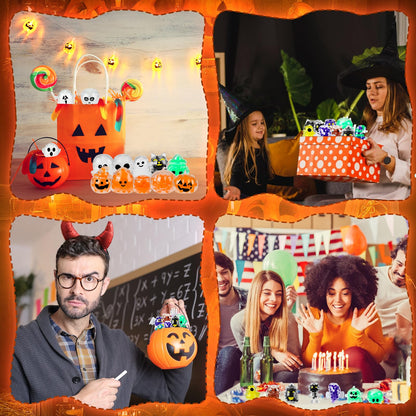 24PCS Halloween Stress Balls,Halloween Squishies for Adults,Bulk Squishy Toys Stress Relief Fidget,Halloween Party Favors Gift Goody Bag Stuffers