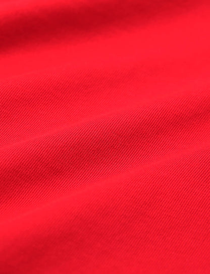 CRZ YOGA Women's Pima Cotton Workout Short Sleeve Shirts Loose Athletic Crop Tops Gym Casual Cropped T-Shirt Festival Red Small