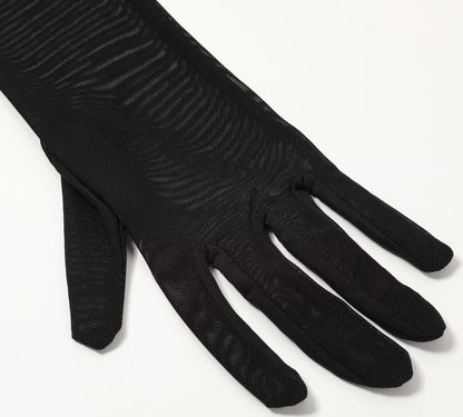 Hazhlko Women's Long Stretchy Mesh Tulle Sheer Gloves Costume Wedding Opera Halloween Party 1920's Dance Gloves Black