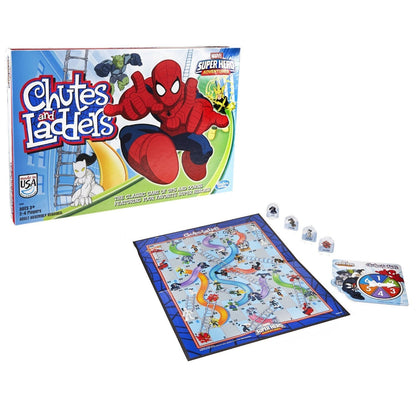 Hasbro Gaming Chutes and Ladders: Marvel Spider-Man Edition Board Game for Kids 2-4 Players, Preschool Games, Ages 3 and Up (Amazon Exclusive)