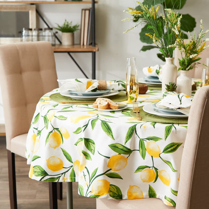 DII Lemon Bliss Tabletop Collection, Tablecloth, 70" Round
