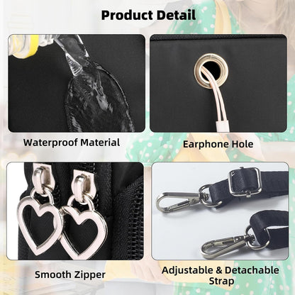 JANKS Small Crossbody Bag for Women - Mini Phone Purses with Crossbody Strap and Wallet - Nylon Arm Bag