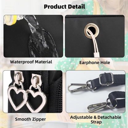 JANKS Small Crossbody Bags for Women Mini Cell Phone Purses with Crossbody Strap Phone Wallet Purses Shoulder Bag Nylon Arm Bag