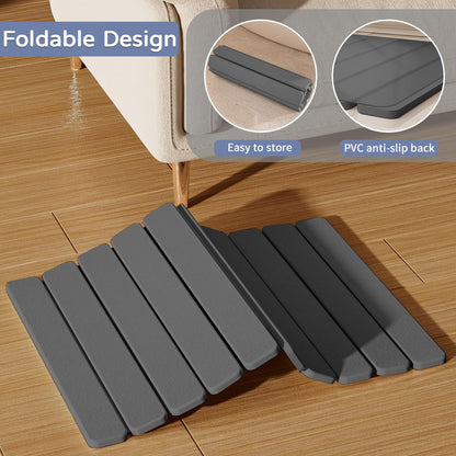 Foldable Stone Bath Mat, Quick Dry Stone Drying Mats for Bathroom, Super Absorbent Bath Stone Mat, Non Slip, Large Diatomaceous Earth Dish Drying Mats for Kitchen Counter 23.5 x 15.4in, Dark Gray