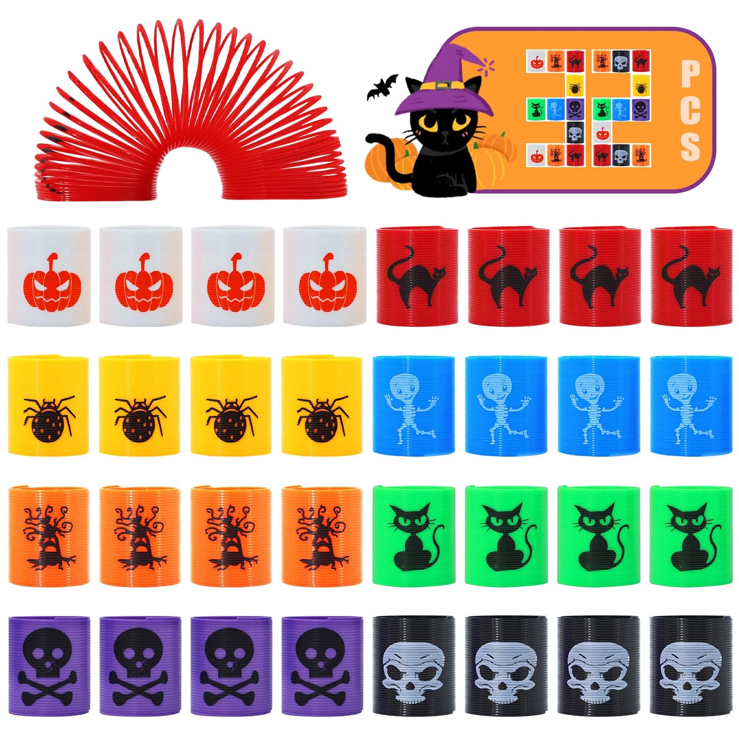 Cocurb 32 Pcs Halloween Mini Spring Party Favors for Kids 4 to 8 Fun Goodie Bag Stuffers for All Hallow's Day, Classroom Prizes, and Small Toys Presents,Stress Relief Bulk Fidget Toys