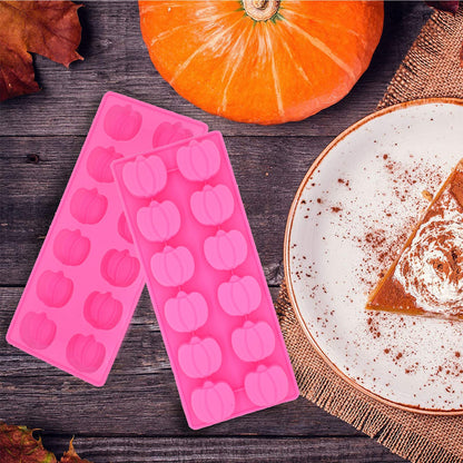 Dioycli Pumpkin Silicone Mold 3 PCS Fall Chocolate Molds 12 Cavity Nonstick 3D Halloween Silicone Molds for Baking Chocolate Candy Cake and Cookies