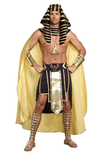 Dreamgirl Men's Tut King of Egypt Adult Fashion Costume, Black/Gold, XX-Large US