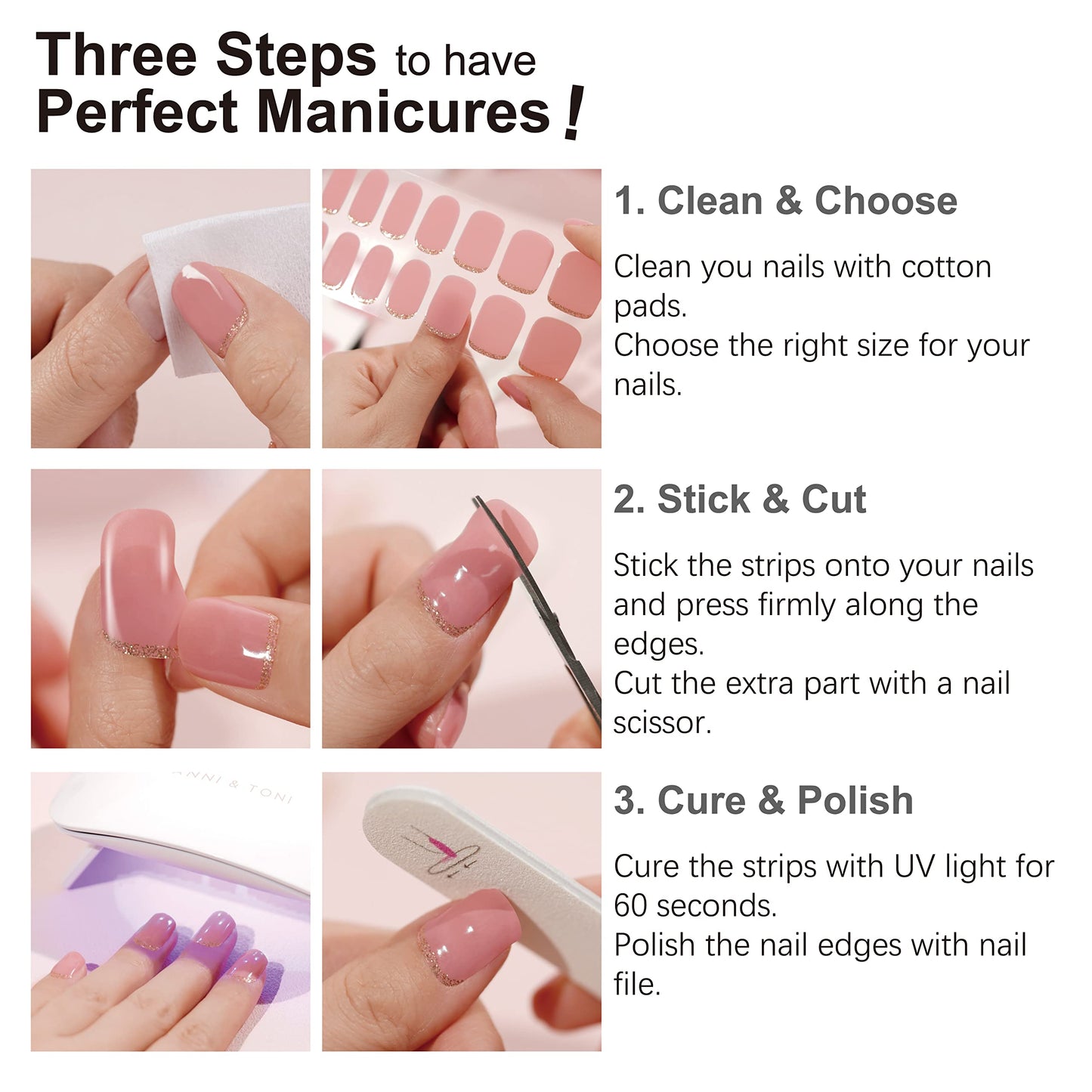 DANNI & TONI Semi Cured Gel Nail Strips Halloween Ghost Cat Eye Gel Nail Wraps Gift for Woman | Spooky Night