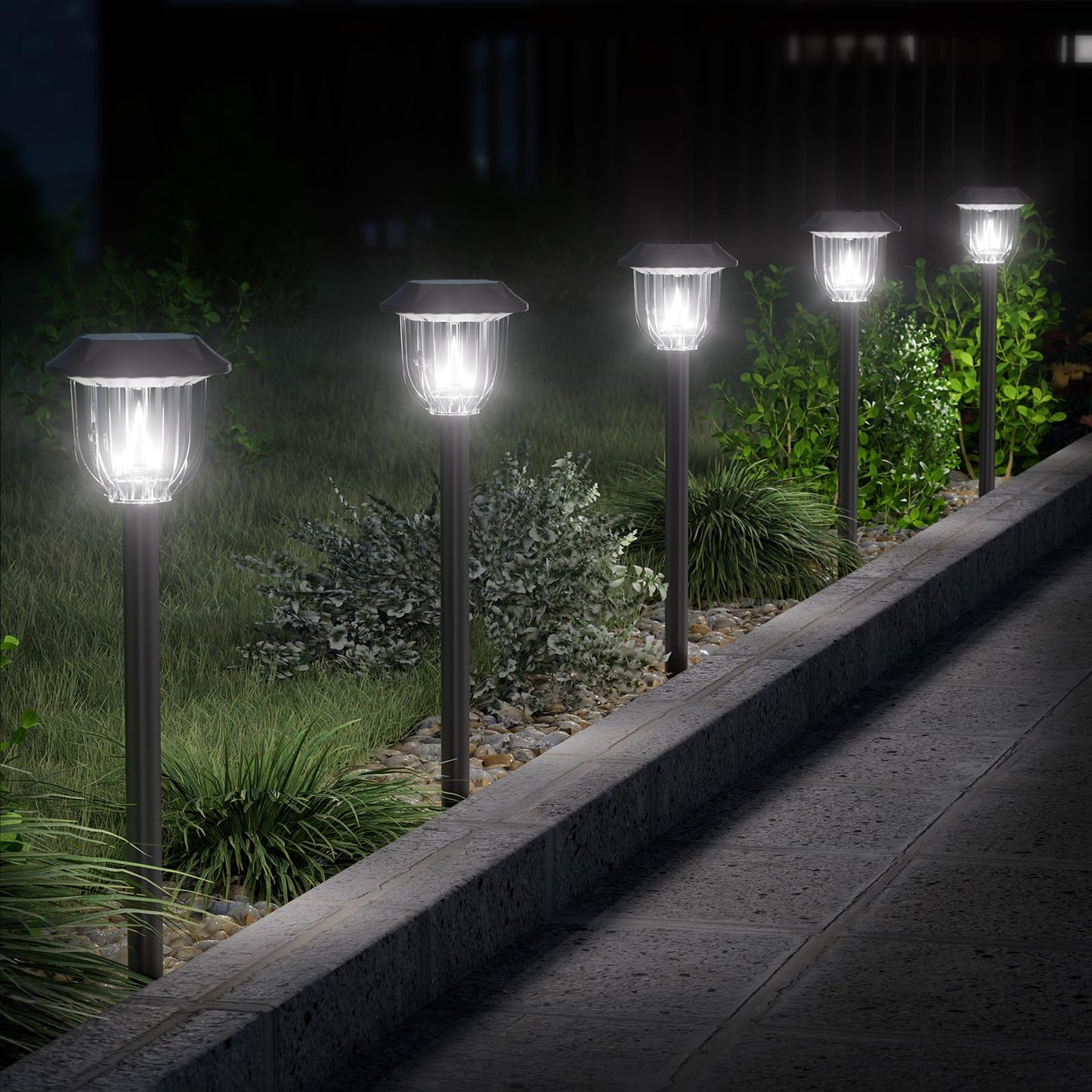 12000K 10 Pack Solar Lights Outdoor IP65 Waterproof,HIGH-POWER LED Solar lights for Outside,Landscape Lighting,Garden Decorative for Yard,Patio,Landscape,Walkway,Sidewalk,Driveway,Lawn (Cold White)