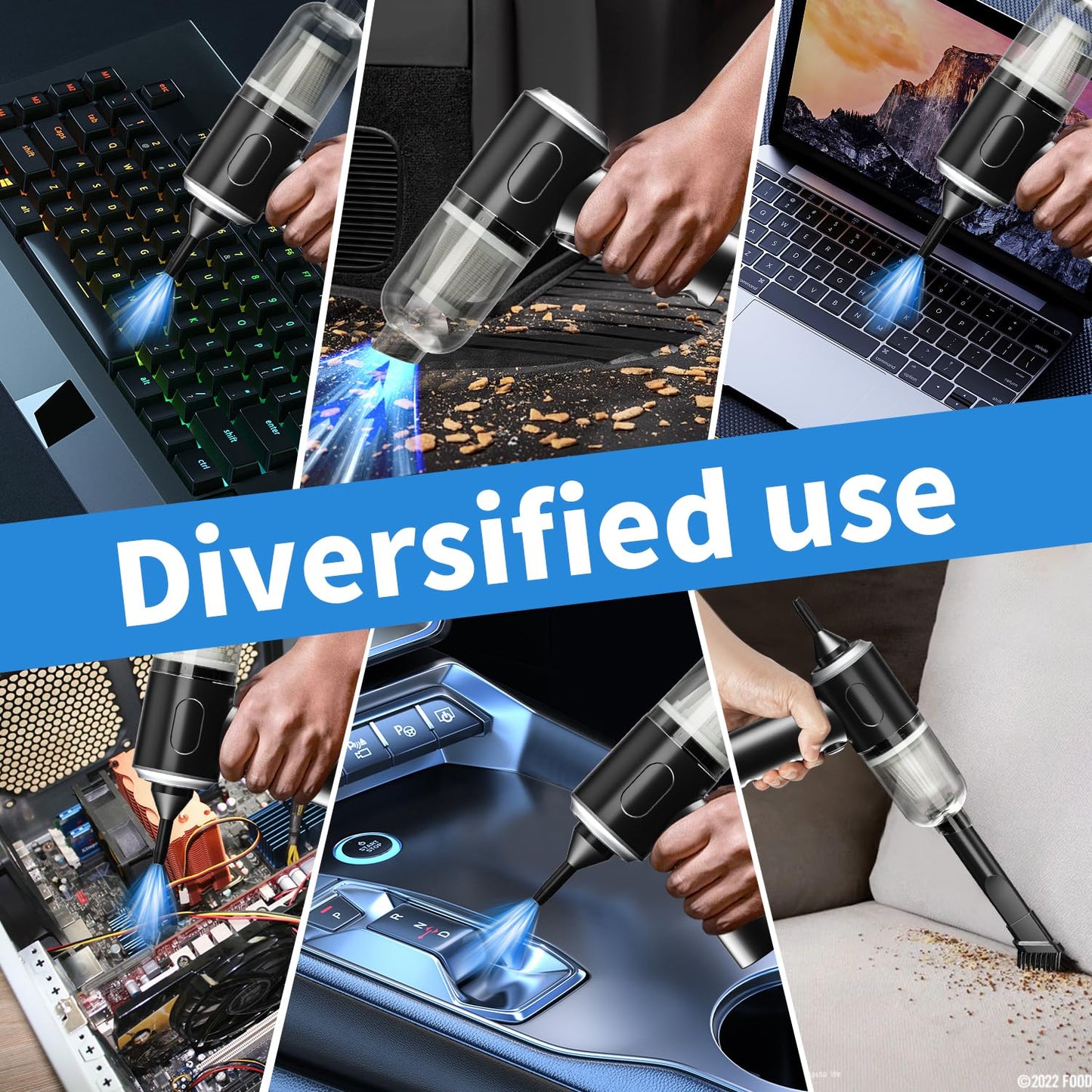 IFTHFOUR Compressed Air Duster-Vacuum Keyboard Cleaner-Air Blower 3-in-1-Electric Air Dusters-Replace Compressed Air Cans for PC,Computer Keyboard,Car Dusterpc Cleaning