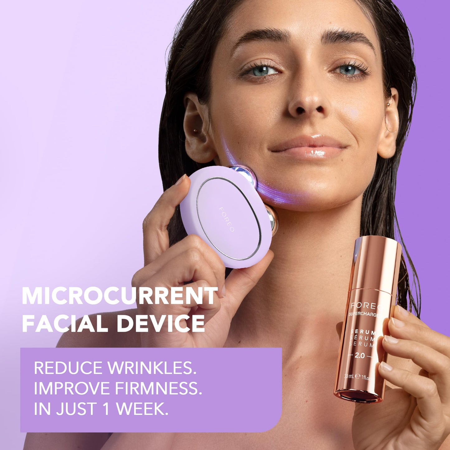 FOREO Bear 2 Advanced Toning Microcurrent Facial Device - Face Sculpting Tool - Firm & Contour - Non-Invasive - Increases Skin Care Absorption - Lavender