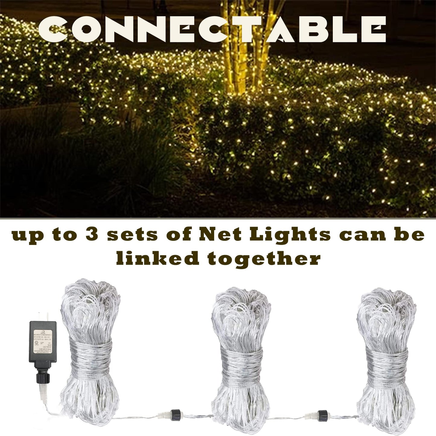 Eueasy LED Net Lights, 270 LED 10x10FT with Timer & 8 Lighting Modes, Outdoor Net Lights for Gazebo, Bush, Wedding, Holiday