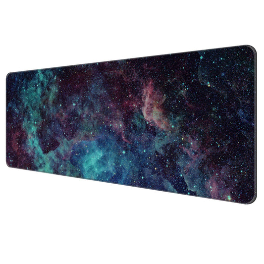 Dynippy Thin Extended Gaming Mouse Pad （31.5 * 11.8 * 0.08 inch） with Stitched Edges Large , Long XXL Keyboard and Mouse pad Desk Mat for Gaming Office & Home - Galaxy Space