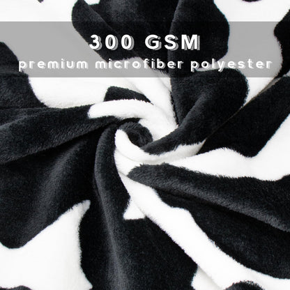 KIVEE Round Cow Print Blanket Throws Lightweight Fleece Soft Cozy Throw Blanket Fuzzy Warm Plush Cow Printed Blankets & Throws for Travel Chair Bedroom Living Room Sofa 50"x60"