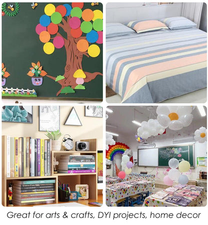 JUMINIZ 1000 Pcs (500 Pairs) 0.59inch Diameter Hook and Loop Fastener Self Adhesive Round Circle Sticky Sticker Dots for Arts and Crafts School Classroom Home and Office Use, White