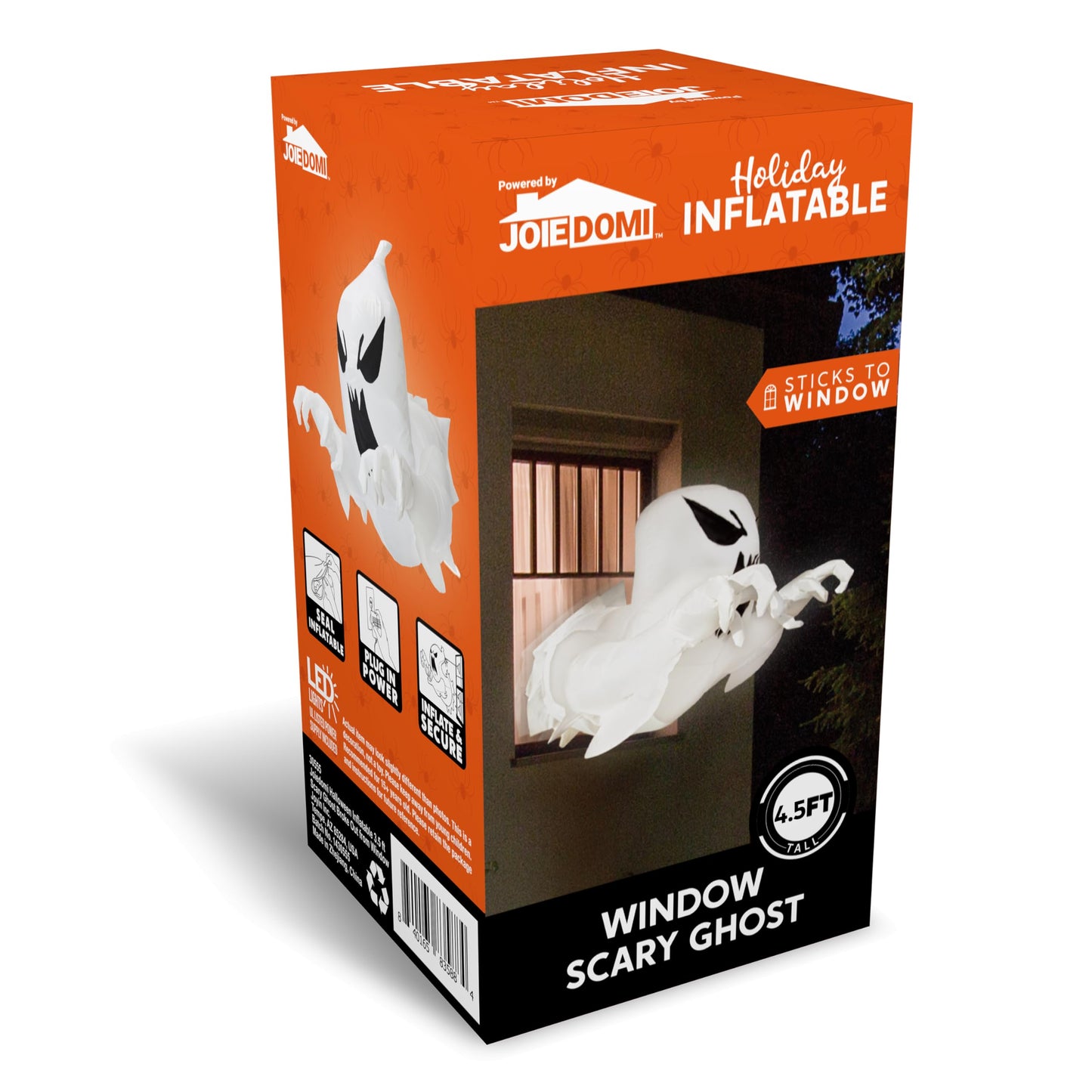 Joiedomi 4.5 FT Halloween Inflatable Scary Flying Ghost Broke Out from Window Inflatable with Build-in LED Blow Up Ghost for Halloween Party Indoor, Outdoor, Yard, Garden, Lawn Decoration