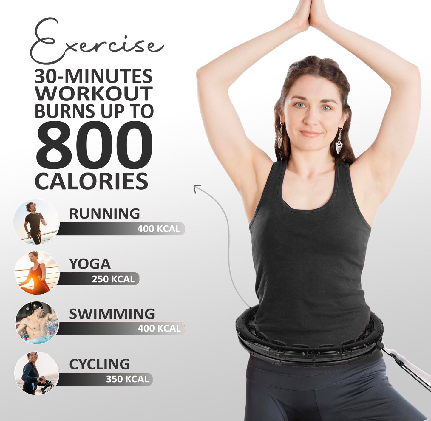 Experience Fitness Excellence with Our Infinity Hoop Plus Size – Weighted Hula Hoop for Weight Loss – Hula Hoop Exercise Ring with ABS and Quality Wheels – for All The Sizes and Levels