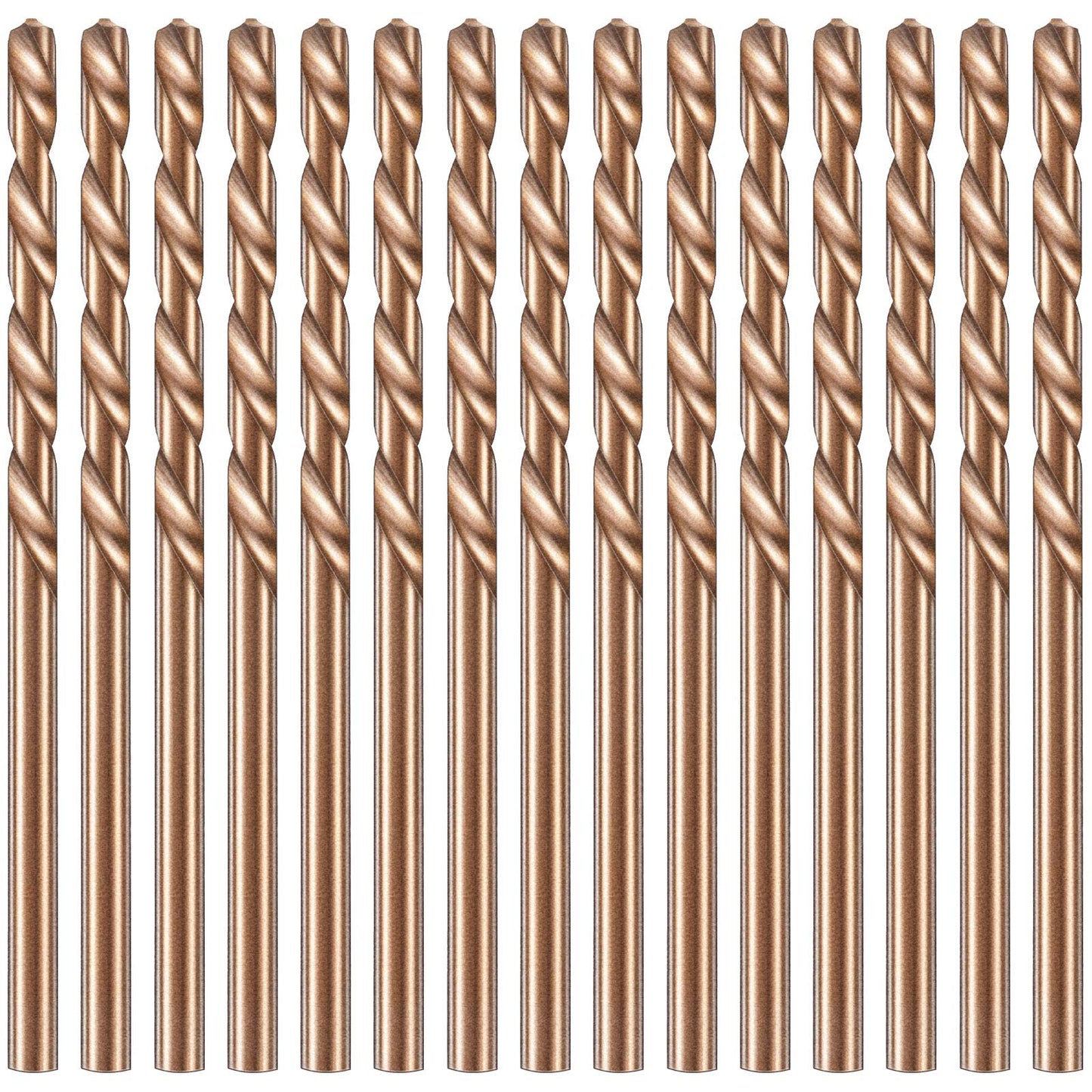 Mudder 15 Pieces 1/8" Drill Bit M35 High Speed Steel Twist Cobalt Drill Bit Set for Hardened Metal Stainless Steel Cast Iron Woodwork Plastic (1/8 Inch)