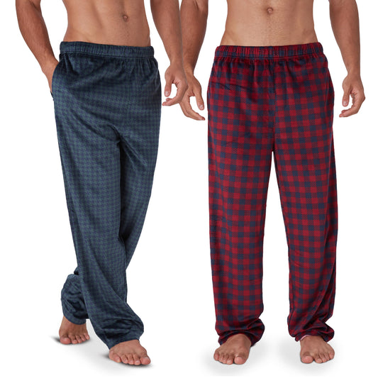 DOCKERS Fleece Pajama Pants for Men, 2 Pack Lounge Sleepwear PJs with Pockets
