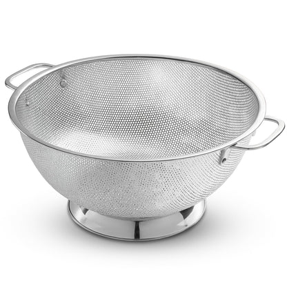 Bellemain Colander for Kitchen – 5 Qt Stainless Steel Strainer with Handle - 18/8 Pasta Strainer Bowl for Pasta, Spaghetti, Vegetables, Fruit, and Pot Draining - Stainless Steel Colander