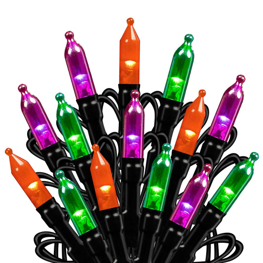Dazzle Bright 200 LED Halloween Mini String Lights, 65 FT Connectable Waterproof 8 Modes Fairy Lights for Indoor Outdoor Patio Garden Holiday Party Decorations (Purple & Orange & Green)