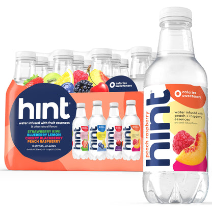 Hint Fruit-Infused Bottled Water, Smashup Flavored Variety Pack - Purified Water Beverages with Zero Calories, Natural Flavors, and Sugar Free - 16 Fl Oz (Pack of 12)
