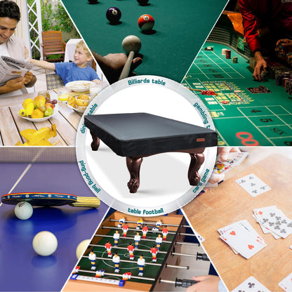 K-Musculo Pool Table Cover, Heavy Duty Leatherette Billiard Table Cover, Waterproof and Tearproof,