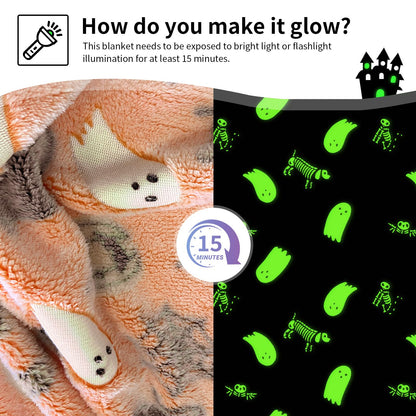 COMFAR Cute Halloween Blankets for Kids, for Kids/Teens/Women/Men, Halloween Blankets and Throws for Adults, Spooky Blanket for Boy/Girls/Toddler, Fall Throw Blanket for Couch 40"x 60"