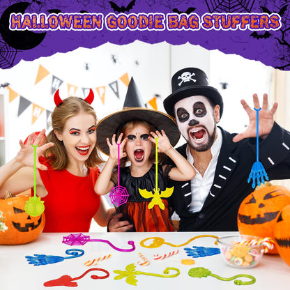 Halloween Sticky Hands Bulk 42PCS Halloween Party Favors for Kids Stretchy Sticky Hand Toy Halloween Goodie Bag Stuffers Fillers Trick or Treat Halloween Party Supplies Toys Classroom Prizes for Kids