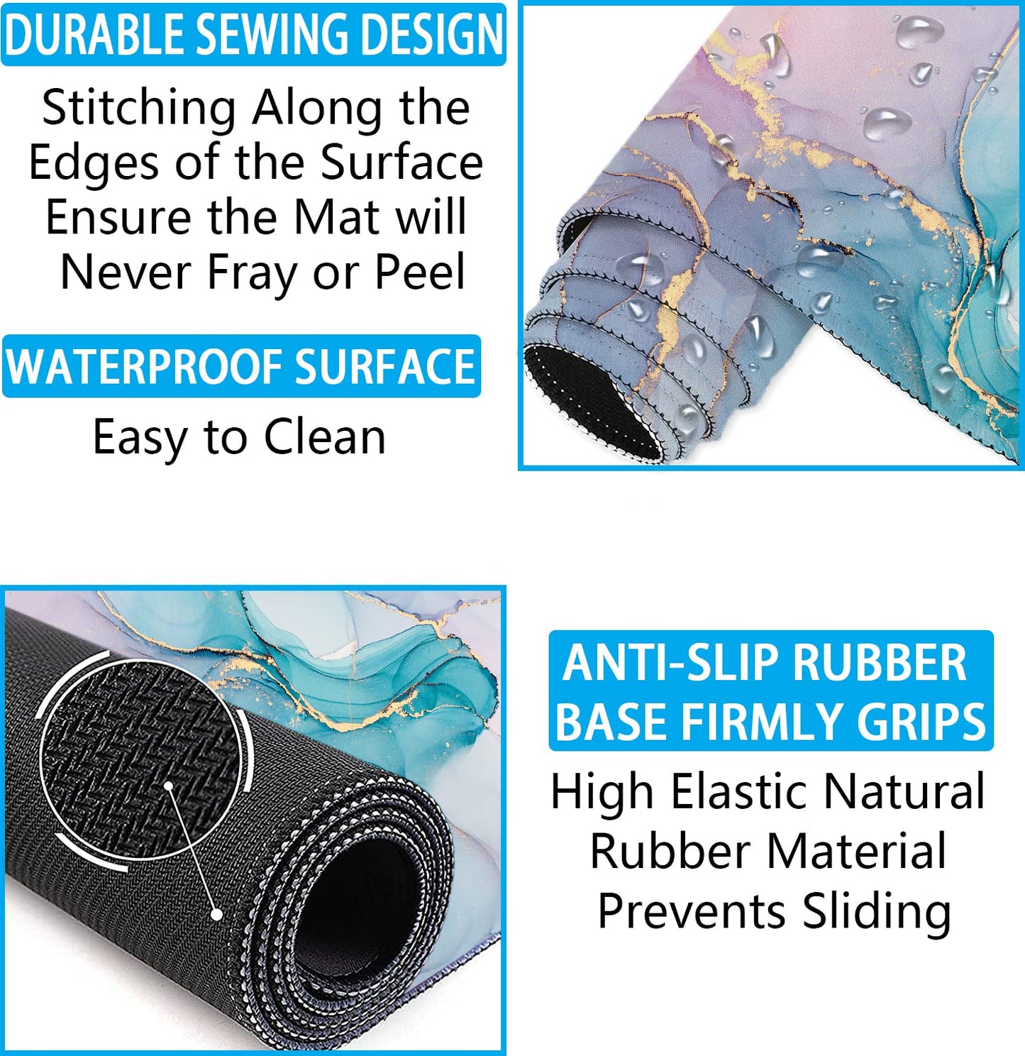 LATEEFAH Desk Mat, Mouse Pad with Wrist Rest, 4-in-1 Large Mouse Pads for Desk, Ergonomic Mouse Pad and Keyboard Wrist Rest Gaming Keyboard Mat for Office, Home