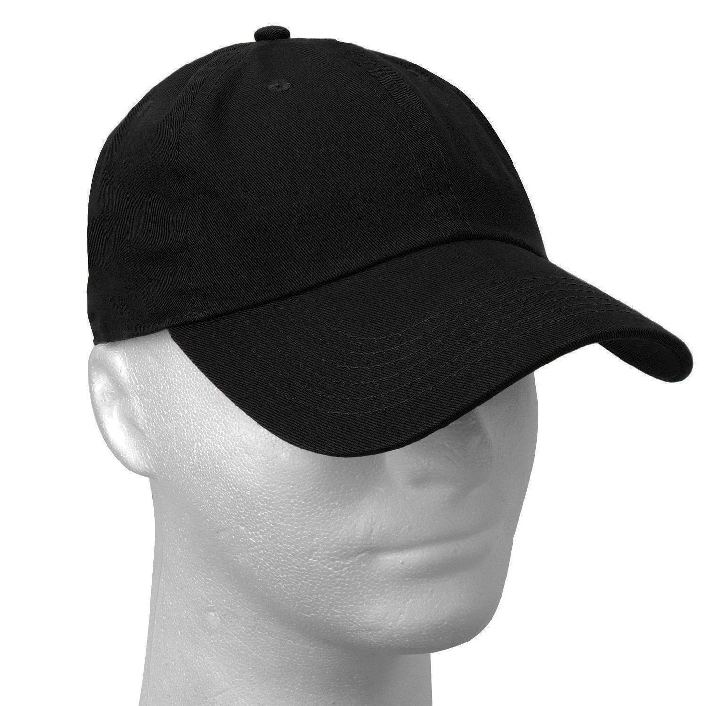 Falari Classic Baseball Cap Dad Hat 100% Cotton Soft Adjustable Size Black