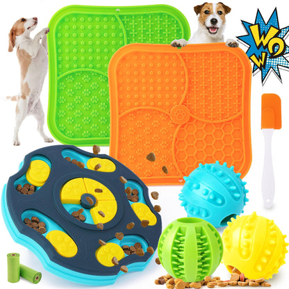 Forfon 9 Pack All-Around Dog Puzzle Toy Set -Mentally Stimulating Dog Enrichment Toys for Small to Medium Smart Dogs, Includes Dog Lick Mat with Suction Cups