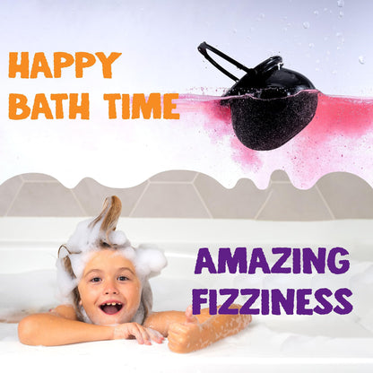 JOYIN Halloween Witch Cauldron Themed Bath Bomb with Mochi Squishy Toy, 6 Packs Bubble Kids Bath Bombs with Surprise Toy Inside, Trick or Treating, Halloween Party Favors Supplies, Goodie Bag Stuffers