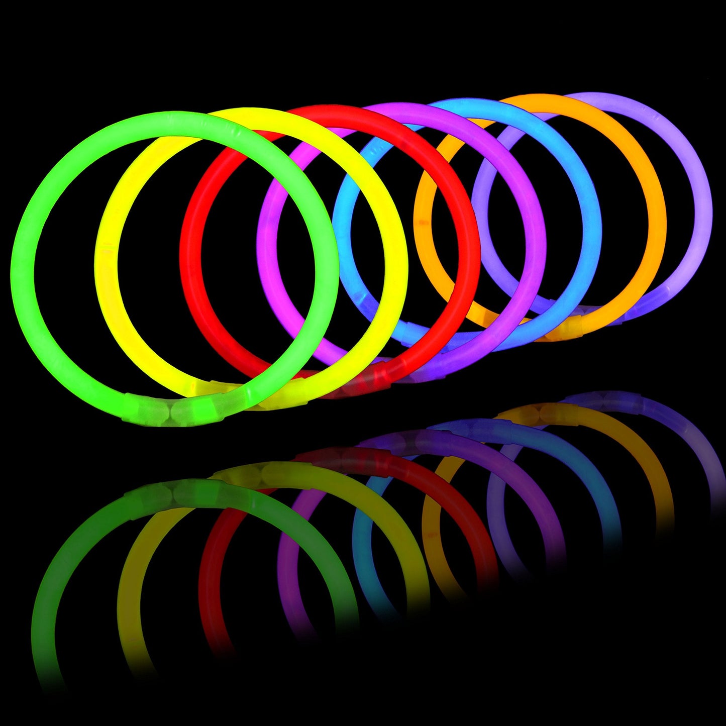 JOYIN 100 Pcs 8" Glowsticks, Bracelets Necklaces, Glow in the Dark Party Favors, Easter, Christmas, Halloween Supplies Pack, Football Party Supplies