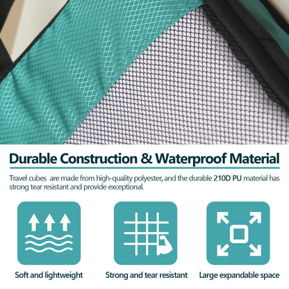 Compression Packing Cubes for Suitcases,5 Set Travel Essentials, Lightweight Luggage Organizer Bags, Travel Cubes for Carry on(Green)