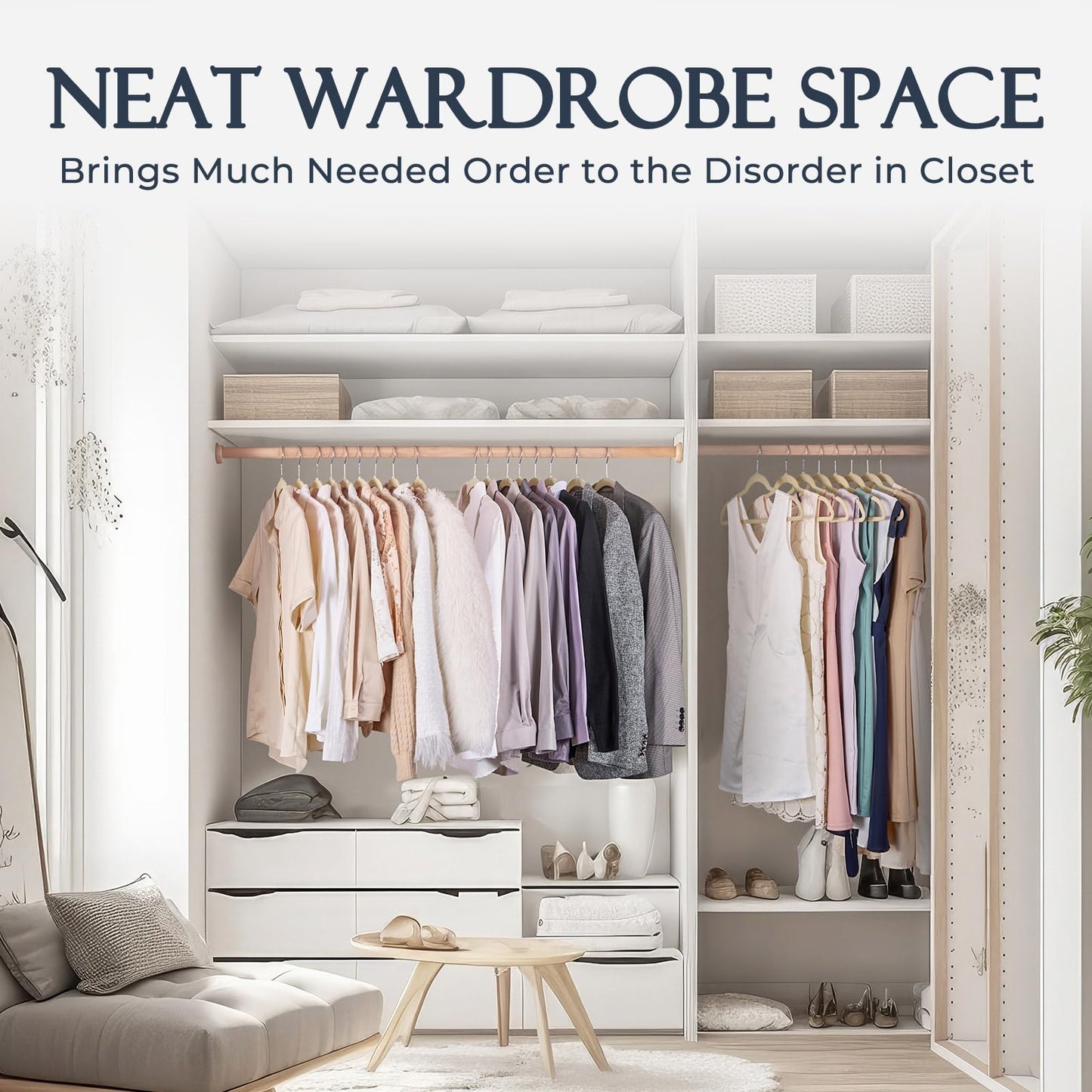 HOUSE DAY Beige Velvet Hangers 20 Pack, Non Slip Clothes Felt Hanger Heavy Duty for Coat, Premium Slim Space Saving Suit Hangers for Closet Organizer, 360° Rotating Silver Hook