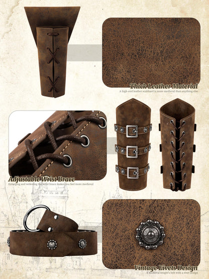 FancyFun Renaissance Costume Men, Medieval Costume Men Renaissance Outfit Viking Shirt Pants Halloween Belt Accessories