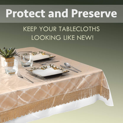 Elaine Karen Clear Plastic Table Cover Protector 100% Waterproof Table Protector Crystal Clear Plastic Tablecloth Cover for Dining Table Heavy Duty Vinyl, 60" x 90" Rectangle