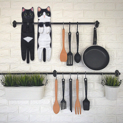 Funny Cat Hand Towels - Cute Decorative Washcloths & Face Towels, Super Absorbent & Soft - Mothers Day, Easter, House Warming & Birthday Gifts for Women Cat Lovers